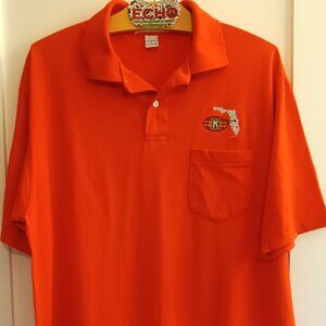 Kiwanis Club of South Lake County Florida Orange Embroidered Logo Polo Shirt L